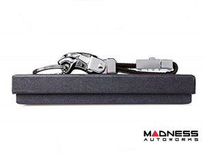 Jaguar Keychain - Black Leather Strap w/ clasp - Chrome Jaguar Head Jaguar Keychain - Black Leather Strap w/ clasp - Chrome Jaguar Head